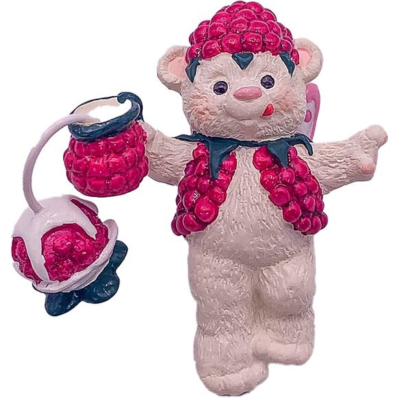2001 Hallmark Keepsake Raspberry Fairy Berry Bears Collector's Ornament in Box - Picture 4 of 6